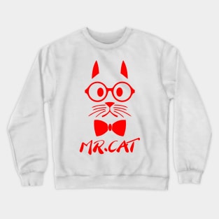 Red Mr Cat Crewneck Sweatshirt